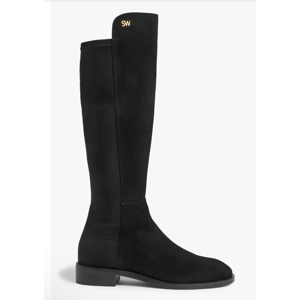 Stuart Weitzman Keelan‎ City Black Suede Microstretch Knee High Boots 5B  New